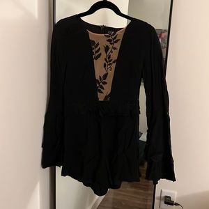 For love and lemons long sleeve black romper